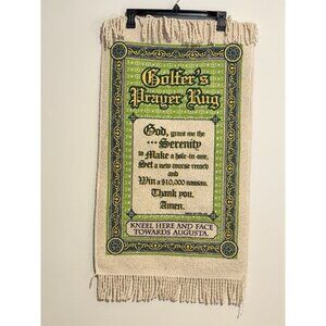 Golfer's Prayer Rug 19"x31" Golf Gift Man Cave Irish Blessing Masters Augusta